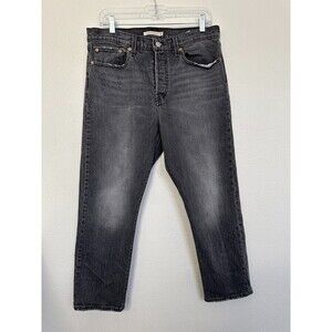 Levi's Wedgie Straight Charcoal Black Button Fly Jeans High Rise Women 31 31x26